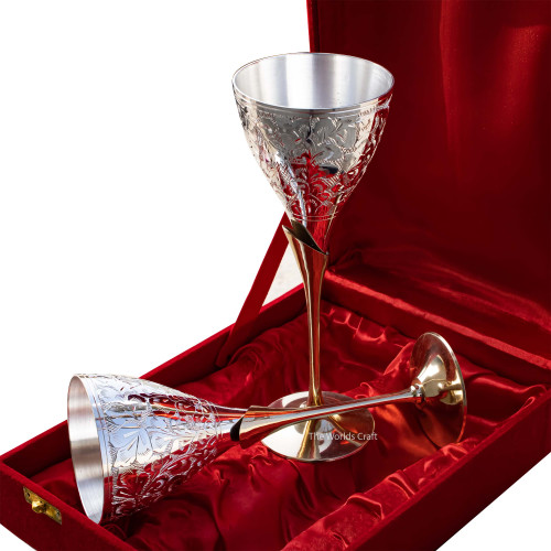 Set of 2, Premium Brass Royal Goblet